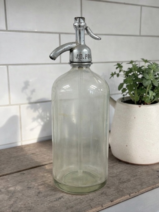 Other - Antique J.D. Fox Brooklyn NY Soda Seltzer Siphon Fulton Bottling Etched Glass